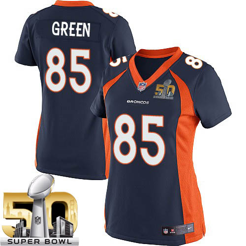 Women's Elite Virgil Green Super Bowl L Nike Jersey Navy Blue Alternate - #85 NFL Denver Broncos